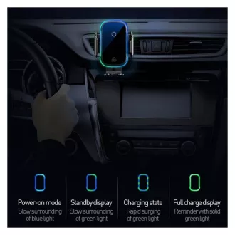 Suport auto Baseus Light Electric cu încărcare wireless 15W negru Suport auto Baseus Light Electric cu încărcare wireless 15W negru