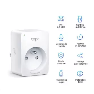 TP-Link Tapo P100(2-pachet) mini-închidere WiFi inteligentă (2300W, 10A, 2, 4 GHz, BT)