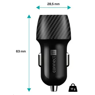 CONECTAȚI-O Încărcător auto InCarz QUICK CHARGE 3.0, 1x USB-A, 3 A, carbon CONECTAȚI-O Încărcător auto InCarz QUICK CHARGE 3.0, 1x USB-A, 3 A, carbon
