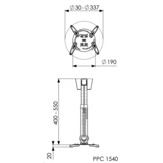 Vogel's PPC 1540 - suport telescopic pentru proiector 40-55 cm
