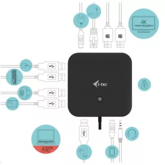 Stație de andocare iTec USB-C cu afișaj dublu, putere 100W + încărcător universal 112W