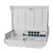 MikroTik CSS610-1Gi-7R-2S+OUT comutator PoE invers, 8x Gigabit, 2x SFP+, 1x ieșire PoE, 7x PoE, 56Gbps
