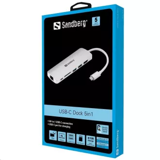 Stație de andocare Sandberg, USB-C, 6 conectori diferiți