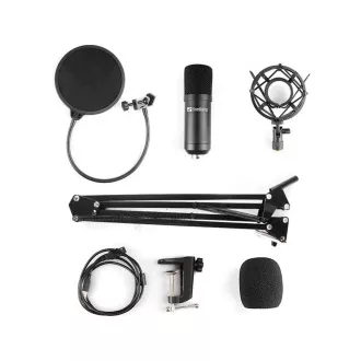 Set microfon Sandberg pentru streaming, USB, negru