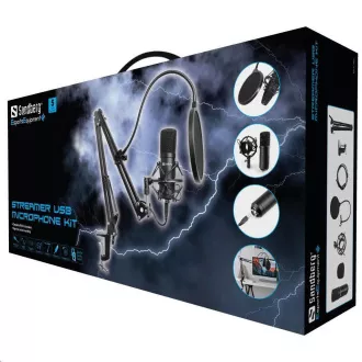 Set microfon Sandberg pentru streaming, USB, negru