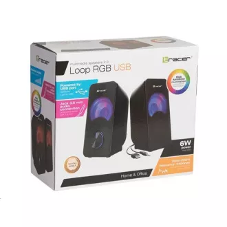 Difuzor TRACER Loop 2.0, RGB, negru, USB