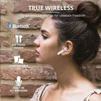 Căști wireless Bluetooth TRUST Primo Touch - albe