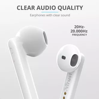 Căști wireless Bluetooth TRUST Primo Touch - albe