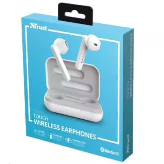 Căști wireless Bluetooth TRUST Primo Touch - albe