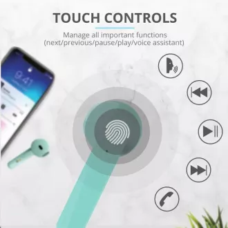 Căști fără fir Bluetooth TRUST Primo Touch - mentă Căști fără fir Bluetooth TRUST Primo Touch - mentă