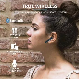 Căști wireless Bluetooth TRUST Primo Touch - albastre