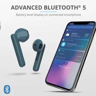 Căști wireless Bluetooth TRUST Primo Touch - albastre