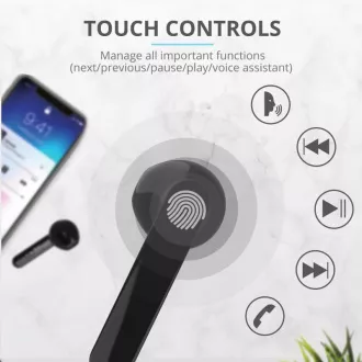 Căști wireless Bluetooth TRUST Primo Touch - negru Căști wireless Bluetooth TRUST Primo Touch - negru