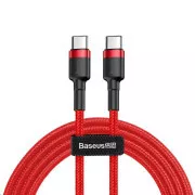 Cablu de date/încărcare Baseus Cafule Series USB-C la USB-C PD2.0 60W Bliț 1m, roșu