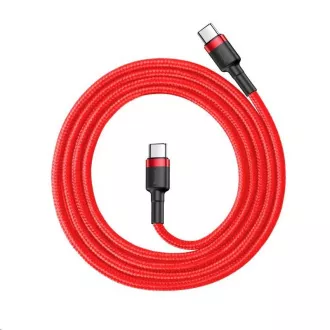 Cablu de date/încărcare Baseus Cafule Series USB-C la USB-C PD2.0 60W Bliț 1m, roșu