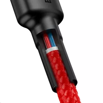 Cablu de date/încărcare Baseus Cafule Series USB-C la USB-C PD2.0 60W Bliț 1m, roșu