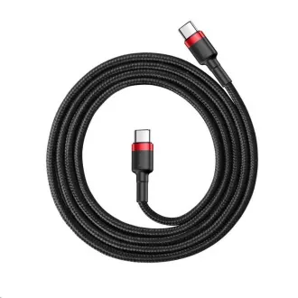 Cablu de încărcare/date din seria Baseus Cafule USB-C la USB-C PD2.0 60W Bliț 1m, roșu-negru