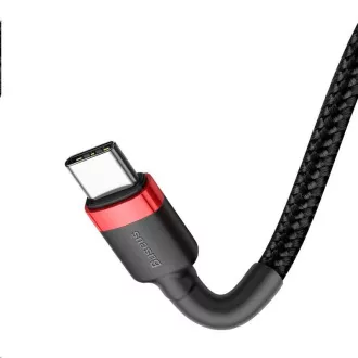 Cablu de încărcare/date din seria Baseus Cafule USB-C la USB-C PD2.0 60W Bliț 1m, roșu-negru