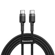 Cablu de încărcare/date din seria Baseus Cafule USB-C la USB-C PD2.0 60W Bliț 1m, gri-negru