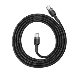 Cablu de încărcare/date din seria Baseus Cafule USB-C la USB-C PD2.0 60W Bliț 1m, gri-negru Cablu de încărcare/date din seria Baseus Cafule USB-C la USB-C PD2.0 60W Bliț 1m, gri-negru