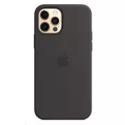 Husă din silicon APPLE iPhone 12/12 Pro cu MagSafe - neagră