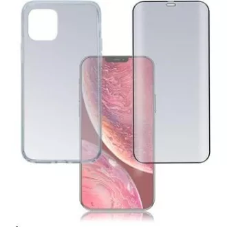 Set de protecție 4smarts 360 ° (sticlă temperată Full Frame neagră + capac din spate) pentru Apple iPhone 12 Pro Max