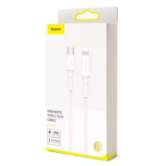Cablu Baseus Mini Alb Tip-C la IP PD 18W 1m Alb Cablu Baseus Mini Alb Tip-C la IP PD 18W 1m Alb