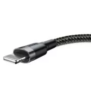 Cablu de date/încărcare USB Baseus Cafule pentru Lightning 2, 4A 0, 5m, gri-negru