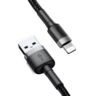 Cablu de date/încărcare USB Baseus Cafule pentru Lightning 2, 4A 0, 5m, gri-negru Cablu de date/încărcare USB Baseus Cafule pentru Lightning 2, 4A 0, 5m, gri-negru