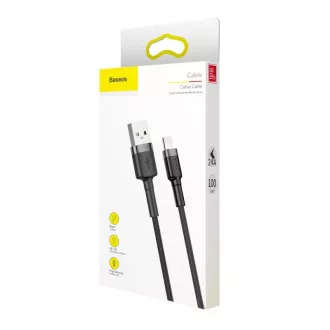 Cablu de date/încărcare USB Baseus Cafule pentru Lightning 2, 4A 0, 5m, gri-negru Cablu de date/încărcare USB Baseus Cafule pentru Lightning 2, 4A 0, 5m, gri-negru