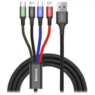 Cablu de încărcare rapidă / date Baseus 4in1 2 * Lightning + USB-C + Micro USB 3, 5A 1, 2m, negru