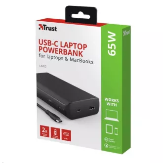 Power bank TRUST Laro, 65W, 20000 mAh, USB-C - pentru notebook-uri, laptopuri, MAC Power bank TRUST Laro, 65W, 20000 mAh, USB-C - pentru notebook-uri, laptopuri, MAC