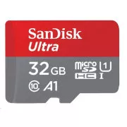 Card SanDisk MicroSDHC 32GB Ultra (120MB/s, Clasa A1 10 UHS-I, Android - Ambalaj tabletă, aplicație Memory Zone) + adaptor