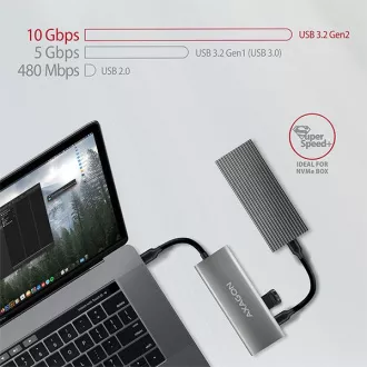 AXAGON HMC-5G2, hub USB 10Gbps, porturi 2x USB-A, 2x USB-C, HDMI 4k/60, PD 100W, cablu USB-C 13cm