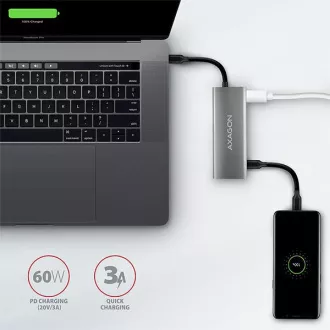 AXAGON HMC-5G2, hub USB 10Gbps, porturi 2x USB-A, 2x USB-C, HDMI 4k/60, PD 100W, cablu USB-C 13cm