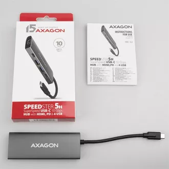 AXAGON HMC-5G2, hub USB 10Gbps, porturi 2x USB-A, 2x USB-C, HDMI 4k/60, PD 100W, cablu USB-C 13cm