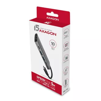 AXAGON HMC-5G2, hub USB 10Gbps, porturi 2x USB-A, 2x USB-C, HDMI 4k/60, PD 100W, cablu USB-C 13cm