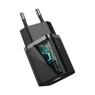 Set Baseus Super SI de adaptor USB-C 20W și cablu USB-C la Lightning 1m, negru Set Baseus Super SI de adaptor USB-C 20W și cablu USB-C la Lightning 1m, negru