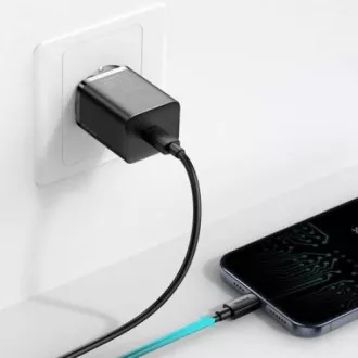 Set Baseus Super SI de adaptor USB-C 20W și cablu USB-C la Lightning 1m, negru Set Baseus Super SI de adaptor USB-C 20W și cablu USB-C la Lightning 1m, negru