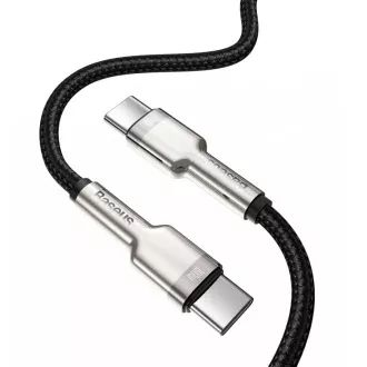 Cablu de date/încărcare Baseus Cafule Series USB-C tată la USB-C tată cu terminale metalice 100W 1m, negru