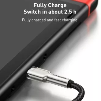 Cablu de date/încărcare Baseus Cafule Series USB-C tată la USB-C tată cu terminale metalice 100W 1m, negru
