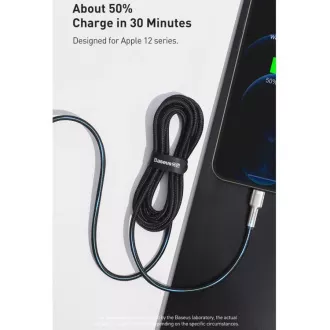 Cablu de date/încărcare USB-C Baseus Cafule Series pentru Lightning PD 20W 1m, negru