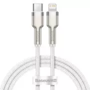Cablu de date/încărcare USB-C Baseus Cafule Series pentru Lightning PD 20W 1m, alb