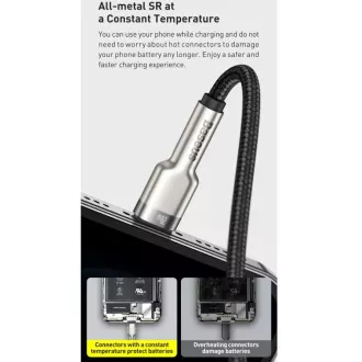 Cablu de date/încărcare USB-C Baseus Cafule Series pentru Lightning PD 20W 2m, negru