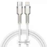 Cablu de date/încărcare USB-C Baseus Cafule Series pentru Lightning PD 20W 2m, alb