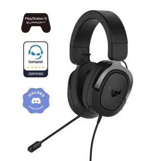 Căști ASUS TUF Gaming H3 Gun Metal, Căști Gaming, negru-gri Căști ASUS TUF Gaming H3 Gun Metal, Căști Gaming, negru-gri