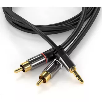 Cablu PREMIUMCORD, Jack 3.5mm-2xCINCH M/M 5m