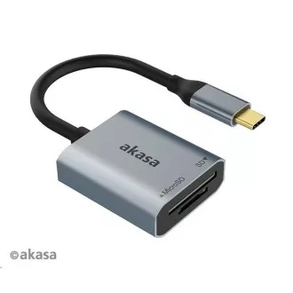 Cititor de carduri AKASA AK-CR-10BK (SD, microSD), extern, USB 3.2 Type-C Cititor de carduri AKASA AK-CR-10BK (SD, microSD), extern, USB 3.2 Type-C