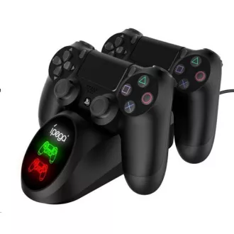 Stație de andocare încărcător dublu iPega PG-9180 pentru gamepad-uri PS4, negru