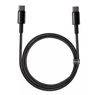 Cablu de date/încărcare rapidă Baseus Tungsten Gold USB-C la USB-C 100W 2m, negru